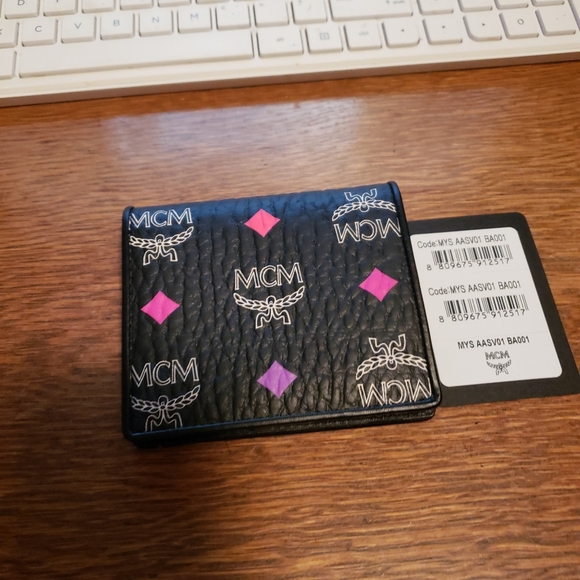 MCM Handbags - NWT MCM VISETOS DIAMOND BLACK WALLET